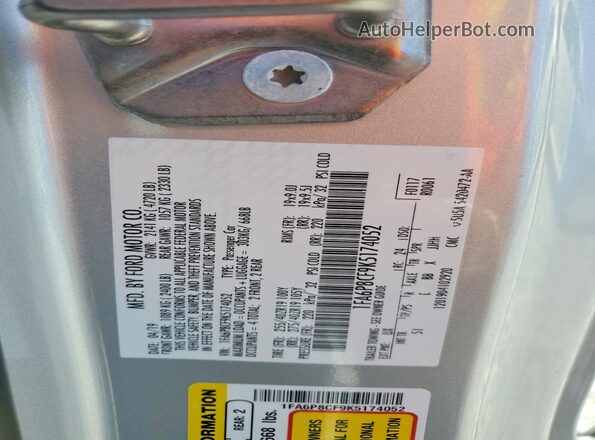 1FA6P8CF9K5174052 2019 FORD MUSTANG Серебряный Вид подкапотного пространства