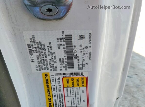 1FA6P8CF9R5435464 2024 FORD MUSTANG White Vista del compartimento del motor