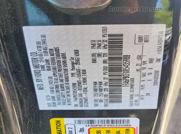 1FA6P8CFXR5435988 2024 FORD MUSTANG Black Vista del compartimento del motor