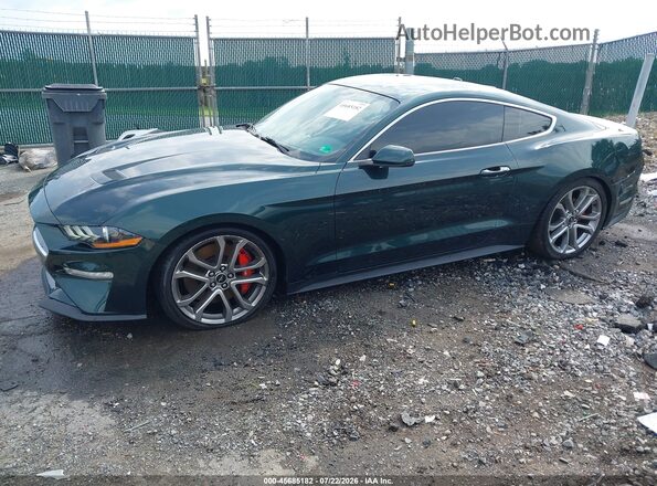 1FA6P8K08K5501473 2019 FORD MUSTANG Green წინა მარცხენა ხედი სამი მეოთხედიდან