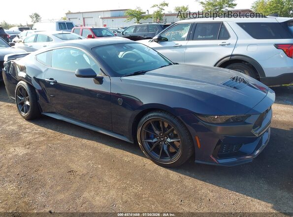 1FA6P8R08R5501036 2024 FORD MUSTANG Синий Вид задней части салона