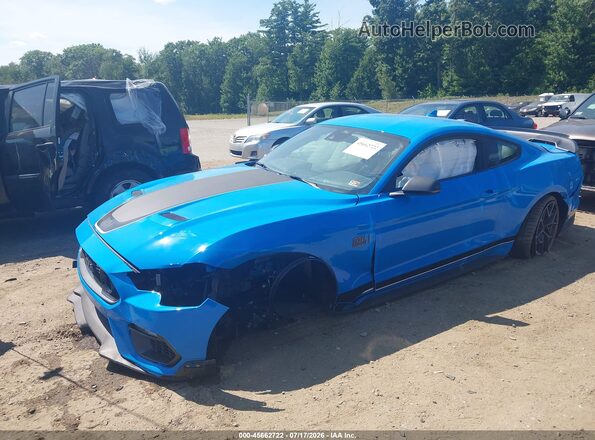 1FA6P8R0XN5554623 2022 FORD MUSTANG Blue წინა მარცხენა ხედი სამი მეოთხედიდან