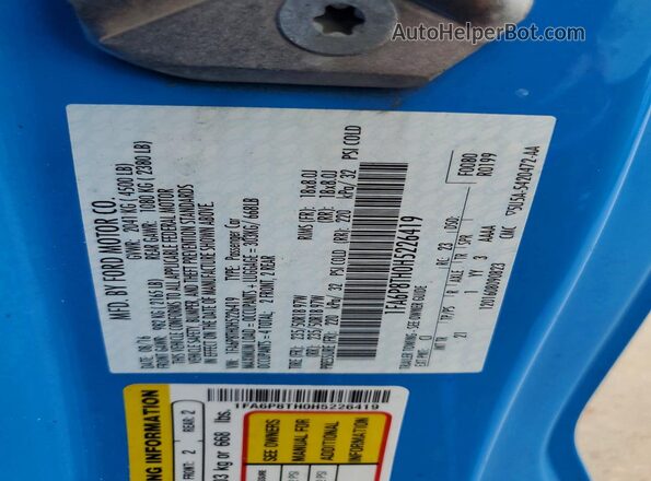 1FA6P8TH0H5226419 2017 FORD MUSTANG Blue Вид підкапотного простору