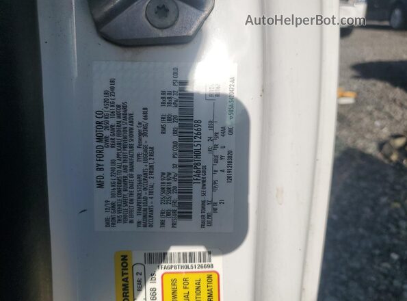 1FA6P8TH0L5126698 2020 FORD MUSTANG White Widok komory silnika