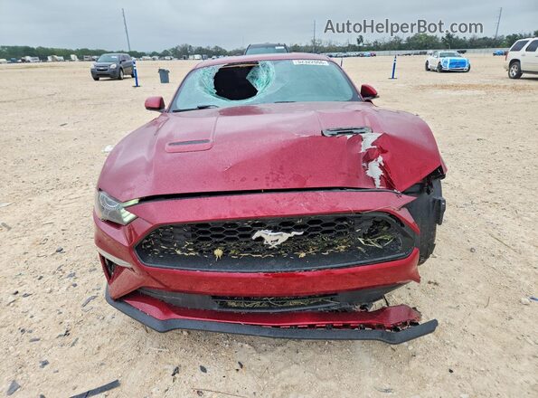 1FA6P8TH2J5129910 2018 FORD MUSTANG Maroon Front view