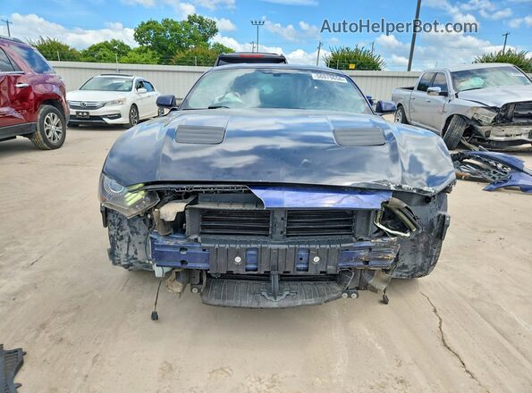 1FA6P8TH2K5130833 2019 FORD MUSTANG Blue Front view