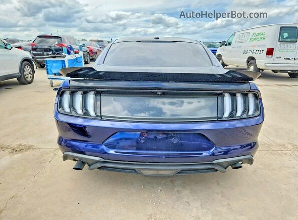 1FA6P8TH2K5130833 2019 FORD MUSTANG Blue Rear view