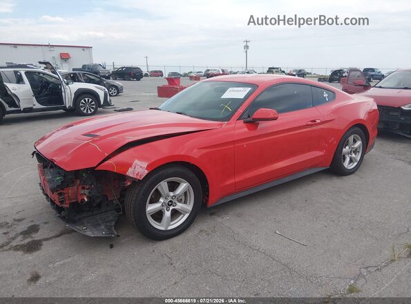 1FA6P8TH3J5176170 2018 FORD MUSTANG Red Առջևի ձախ երեք քառորդ տեսարան