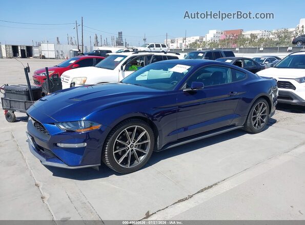 1FA6P8TH3K5159581 2019 FORD MUSTANG Navy Առջևի ձախ երեք քառորդ տեսարան