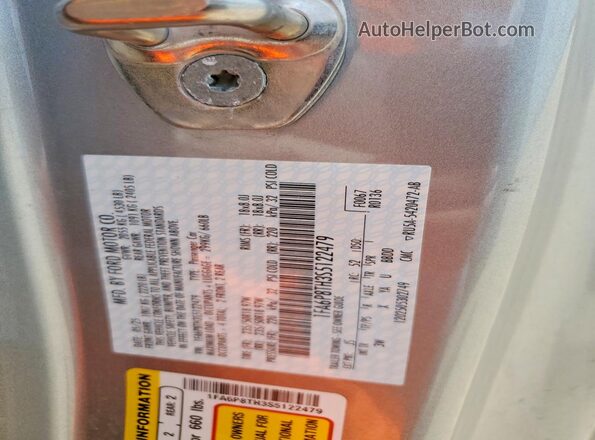 1FA6P8TH3S5122479 2025 FORD MUSTANG Silver Вид наклейки з VIN-кодом
