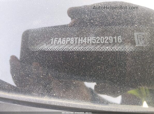 1FA6P8TH4H5202916 2017 FORD MUSTANG Черный Вид подкапотного пространства