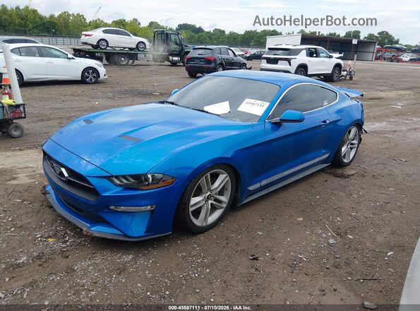 1FA6P8TH4K5201269 2019 FORD MUSTANG Синий Передняя левая четверть