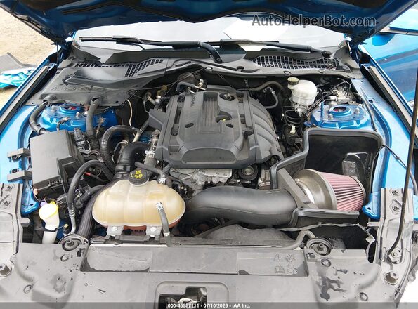 1FA6P8TH4K5201269 2019 FORD MUSTANG Синий Вид сзади