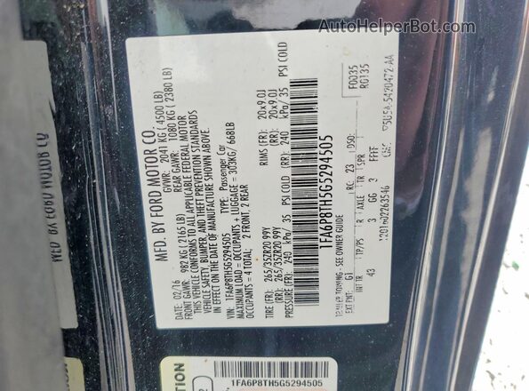 1FA6P8TH5G5294505 2016 FORD MUSTANG Black ძრავის განყოფილების ხედი