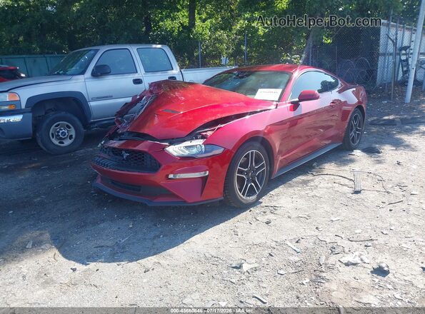 1FA6P8TH5M5155471 2021 FORD MUSTANG Red წინა მარცხენა ხედი სამი მეოთხედიდან