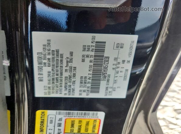 1FA6P8TH5N5123038 2022 FORD MUSTANG Черный Вид подкапотного пространства