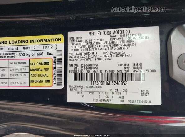 1FA6P8TH6H5246853 2017 FORD MUSTANG Beige Engine compartment view