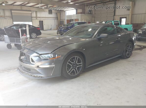1FA6P8TH7J5101603 2018 FORD MUSTANG Gray Առջևի ձախ երեք քառորդ տեսարան