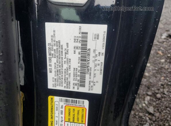 1FA6P8TH7K5108536 2019 FORD MUSTANG Black Vista del compartimento del motor