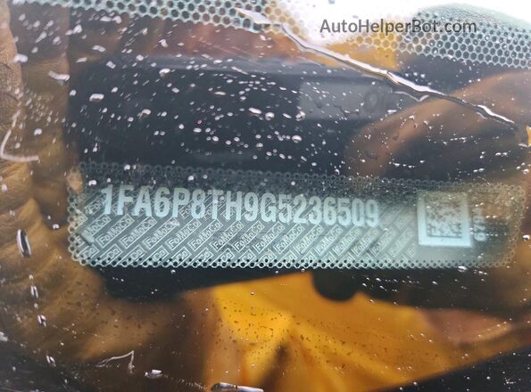 1FA6P8TH9G5236509 2016 FORD MUSTANG Black VIN sticker view