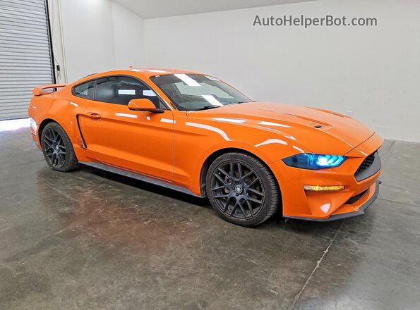 1FA6P8TH9M5133599 2021 FORD MUSTANG Orange Przód prawy