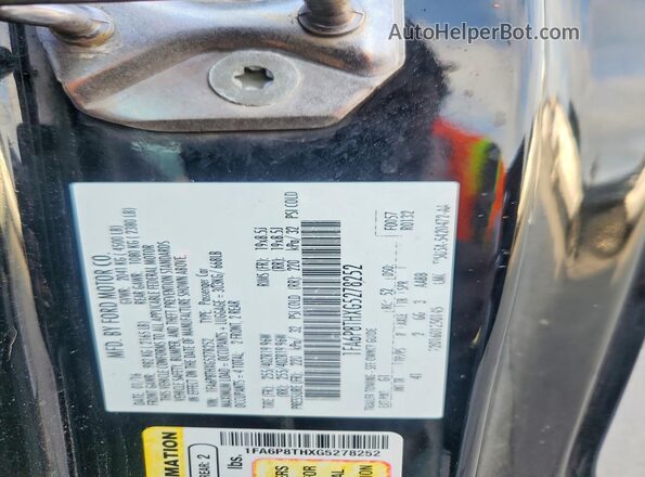 1FA6P8THXG5278252 2016 FORD MUSTANG Black VIN კოდის სტიკერის ხედი