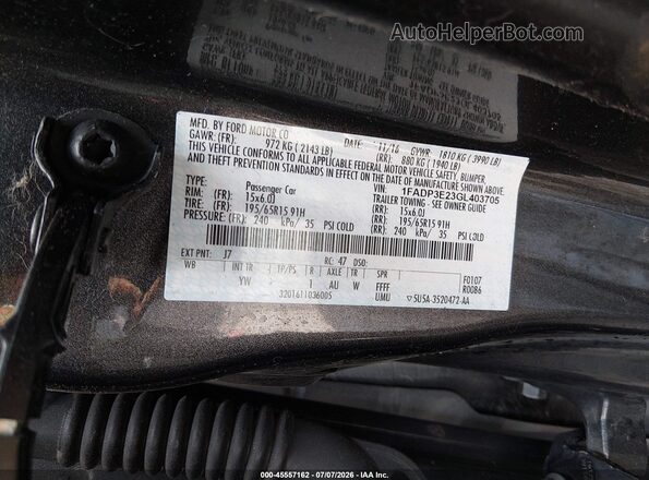 1FADP3E23GL403705 2016 FORD FOCUS Black Widok komory silnika