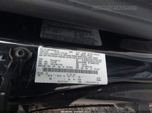 1FADP3E26GL250057 2016 FORD FOCUS Black Vista del compartimento del motor