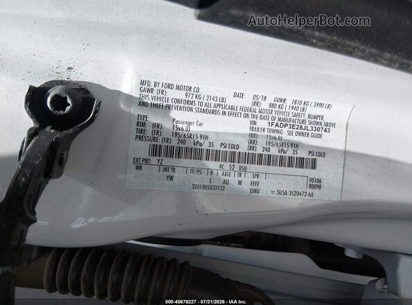 1FADP3E28JL330743 2018 FORD FOCUS White Շարժիչի բաժամունքի տեսք