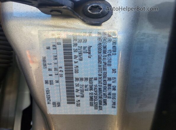 1FADP3F20GL329500 2016 FORD FOCUS Silver Widok naklejki z numerem VIN