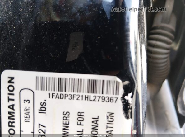 1FADP3F21HL279367 2017 FORD FOCUS Black ძრავის განყოფილების ხედი