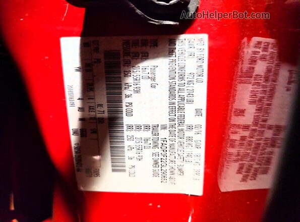 1FADP3F22GL290652 2016 FORD FOCUS Красный Вид подкапотного пространства