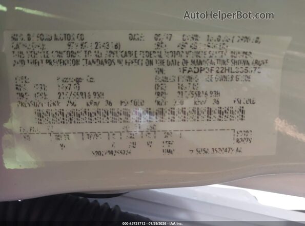 1FADP3F22HL335073 2017 FORD FOCUS White ძრავის განყოფილების ხედი