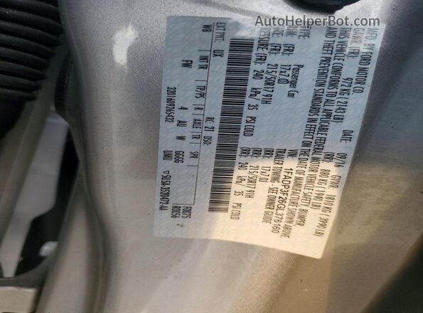 1FADP3F26GL376160 2016 FORD FOCUS Silver Vista del compartimento del motor