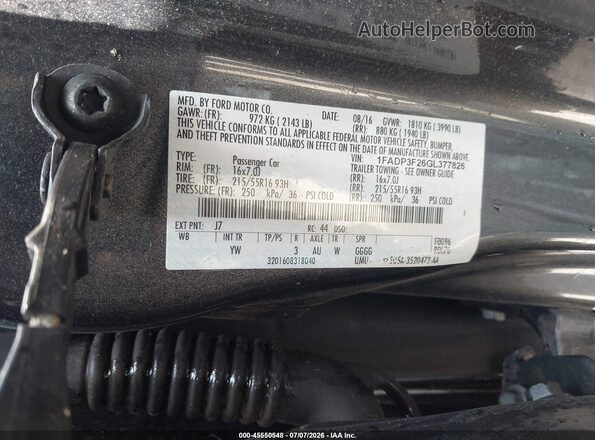 1FADP3F26GL377826 2016 FORD FOCUS Gray ძრავის განყოფილების ხედი