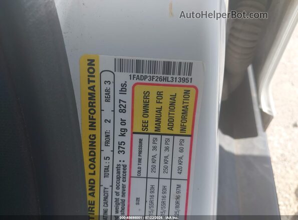 1FADP3F26HL313951 2017 FORD FOCUS White ძრავის განყოფილების ხედი