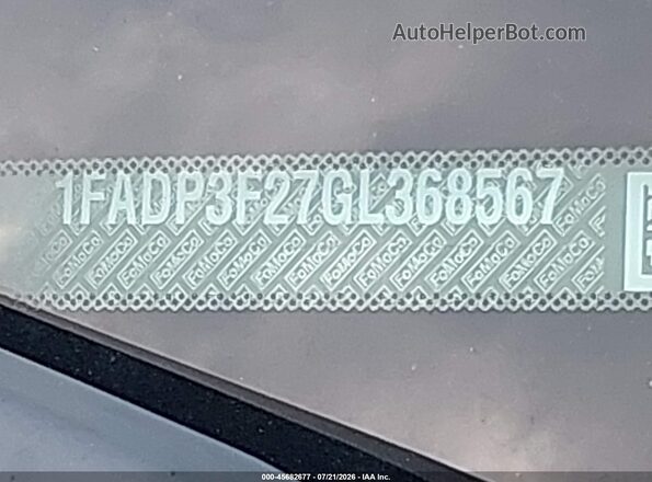 1FADP3F27GL368567 2016 FORD FOCUS Red ძრავის განყოფილების ხედი