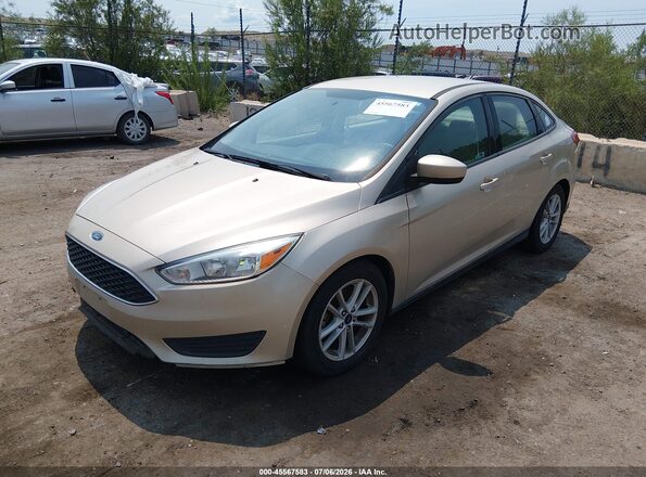 1FADP3F27JL270095 2018 FORD FOCUS Gold წინა მარცხენა ხედი სამი მეოთხედიდან