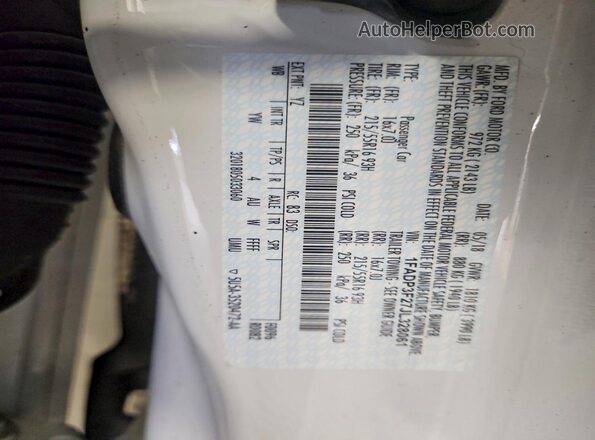 1FADP3F27JL328061 2018 FORD FOCUS White VIN sticker view