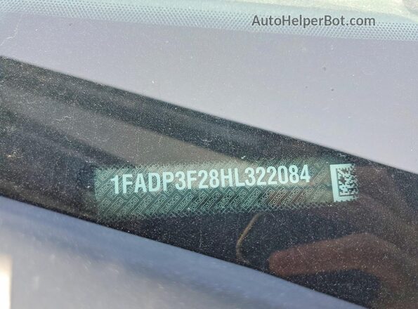 1FADP3F28HL322084 2017 FORD FOCUS Black VIN կոդի պիտակի տեսք