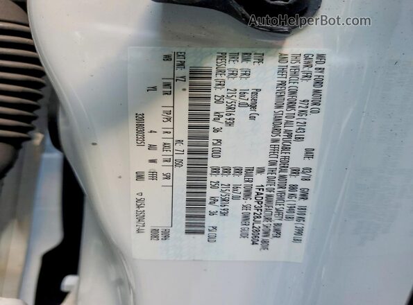 1FADP3F28JL280604 2018 FORD FOCUS White Vista de la etiqueta del VIN