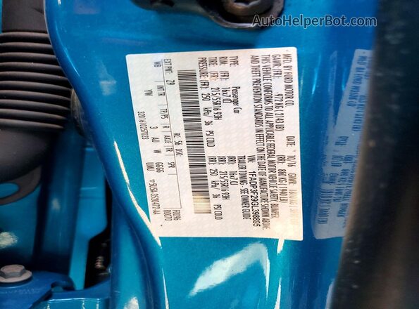 1FADP3F29GL398895 2016 FORD FOCUS Синий Вид подкапотного пространства