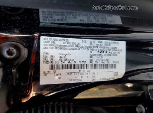 1FADP3F29JL301430 2018 FORD FOCUS Black Widok komory silnika