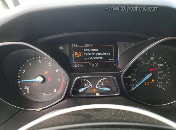 1FADP3F2XGL262579 2016 FORD FOCUS White ხელსაწყოთა პანელის ხედი