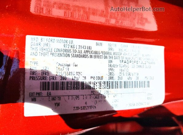 1FADP3FE1JL276999 2018 FORD FOCUS Orange Vista del compartimento del motor