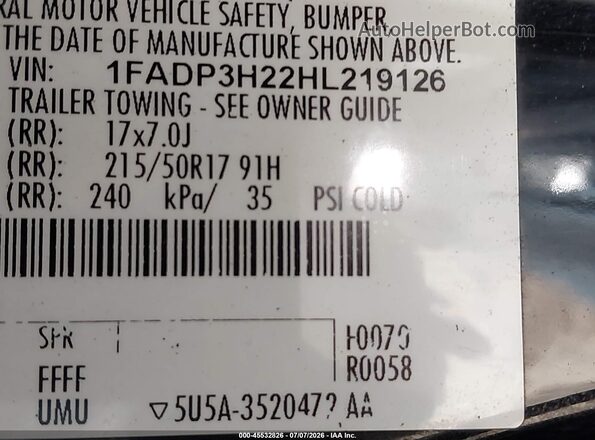 1FADP3H22HL219126 2017 FORD FOCUS Black Widok komory silnika