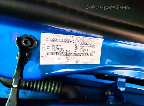 1FADP3J21GL363761 2016 FORD FOCUS Blue Widok komory silnika