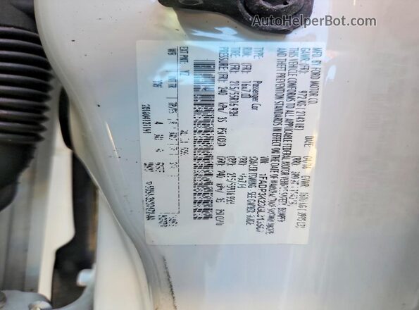 1FADP3K23GL313507 2016 FORD FOCUS White VIN կոդի պիտակի տեսք
