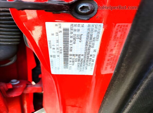 1FADP3K24GL363882 2016 FORD FOCUS Red Vista de la etiqueta del VIN
