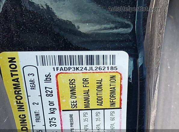 1FADP3K24JL262185 2018 FORD FOCUS Black Widok komory silnika